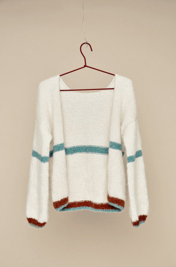 Tiril Block Cardigan with Stripes - Image 5