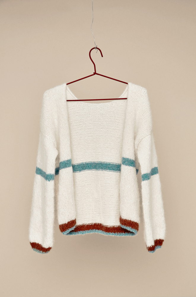 Tiril Block Cardigan with Stripes - Image 5