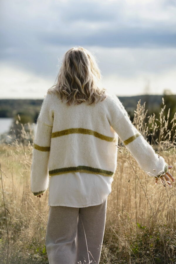 Tiril Block Cardigan with Stripes - Image 12