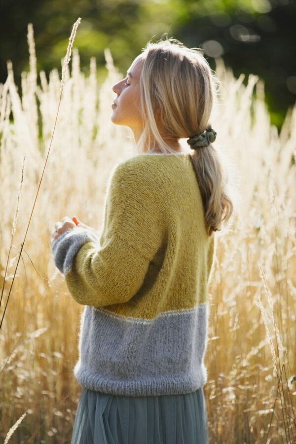 Tiril Block Cardigan with Stripes - Image 9
