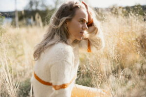 Tiril Block Cardigan with Stripes