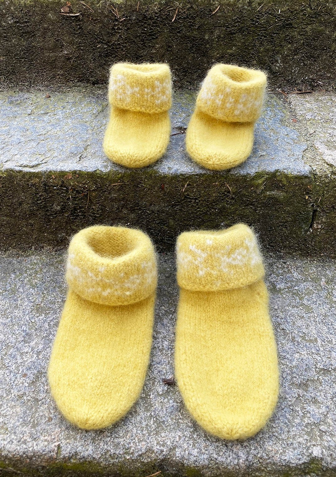 FREE PATTERN: Sandnes Garn Felted Snow Crystal Socks for Women + Kids - Image 2