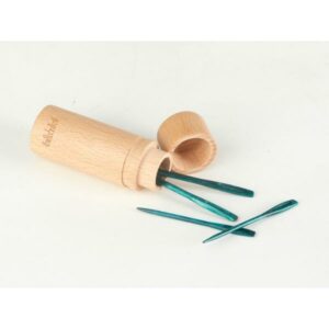 Knitter's Pride Mindful Collection Teal Wooden Darning Needle with Beachwood Case