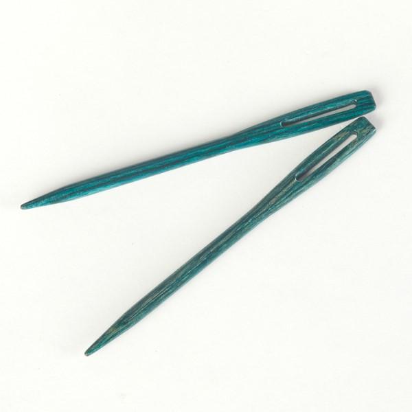 Knitter's Pride Mindful Collection Teal Wooden Darning Needle with Beachwood Case - Image 2