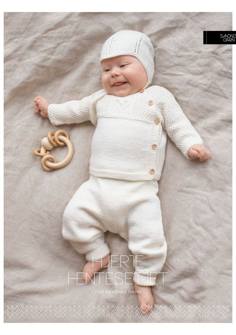 KongleBySigrun Heart Baby Set: Hat, Cardigan + Pants