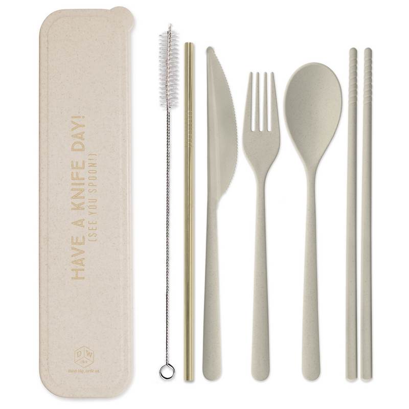Portable Flatware Set - "Have A Knife Day! (See You Spoon!)