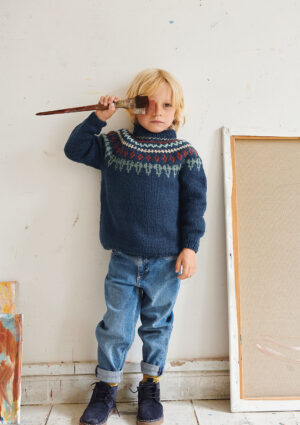 Children's Sweater with Double Neck